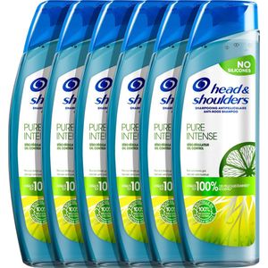 Head & Shoulders Pure Intense Oil Control - Anti-roos Shampoo - Met Citrus - Voordeelverpakking 6 x 250 ml
