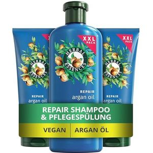Herbal Essences Reparatie Shampoo en Conditioner Set met arganolie 550 ml. Van beschadigd tot gladder, glanzend haar. Intensieve verzorging. Ingrediënten van natuurlijke oorsprong. Vegan, zonder