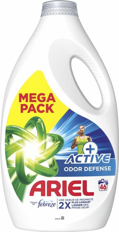 4x Ariel Vloeibaar Wasmiddel +Active Odor Defense 46 Wasbeurten 2070 ml