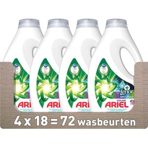 4x Ariel Vloeibaar Wasmiddel +Touch Van Lenor Unstoppables 18 Wasbeurten 810 ml
