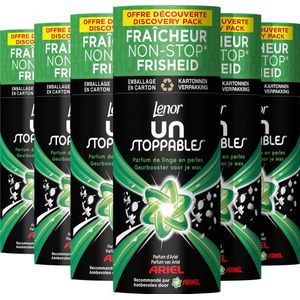 6x Lenor Unstoppables Geurparels Geur Van Ariel 140 gram (11 wasbeurten)