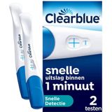Clearblue Zwangerschapstest Snelle Detectie - Uitslag Binnen Één Minuut - 2 Testen