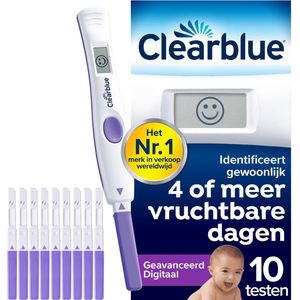 Clearblue Geavanceerde Digitale Ovulatietestset - 1 Digitale Houder En 10 Testen