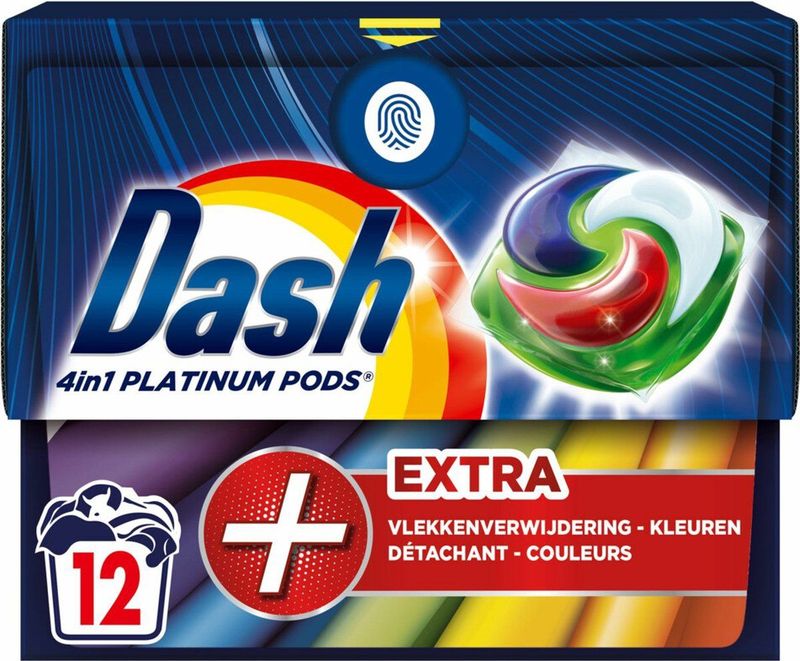 Dash - Wasmiddelcapsules 4in1 Platinum Pods - Color - 12 Stuks - Extra Vlekkenverwijderaar