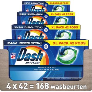 Dash 3in1 PODS - Wascapsules - 20 Stuks - Kleurloos - 100% Oplosbaar