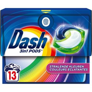 Dash - 3in1 Pods - Wasmiddelcapsules - Stralende Kleuren - 13 Wasbeurten