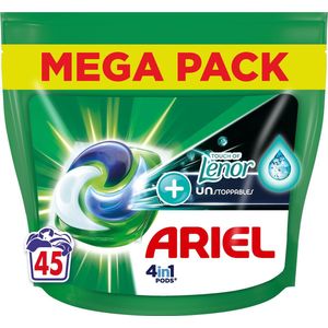 Ariel 4in1 Wasmiddel Pods +Touch Of Lenor Unstoppables - 45 Wasbeurten