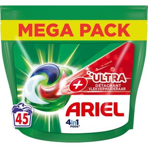 Ariel 4in1 Wasmiddel Pods +Ultra Vlekverwijderaar - 45 Capsules