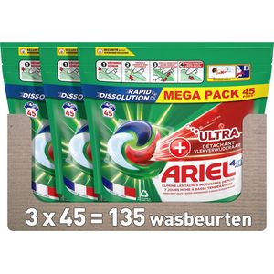 Ariel 4in1 Wasmiddel Pods +Ultra Vlekverwijderaar - 3 x 45 Wasbeurten