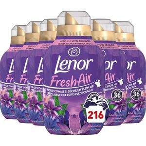 6x Lenor Wasverzachter Fresh Air Maneschijn 36 Wasbeurten 504 ml