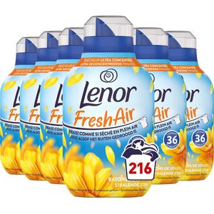 6x Lenor Wasverzachter Fresh Air Zonnestralen 36 Wasbeurten 504 ml