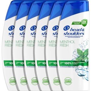 Head & Shoulders Menthol Fresh - Anti-Roos Shampoo - Dagelijks Gebruik - Fris Gevoel - Voordeelverpakking 6 x 300 ml