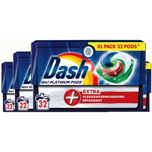 Dash - Platinum 4in1 Pods - Wasmiddelcapsules - 32 Wasbeurten - Extra Vlekkenverwijderaar