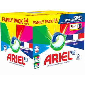 Ariel - 3in1 Wasmiddel Pods - Kleur - 64 Capsules - Oplosbaar