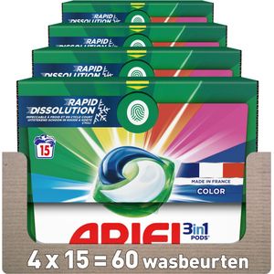 4x Ariel 3in1 Wasmiddel Pods Color 15 stuks