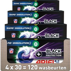 Ariel - 4in1 PODS Black Protection - Wasmiddelcapsules - 4x 30 stuks - Voordeelverpakking