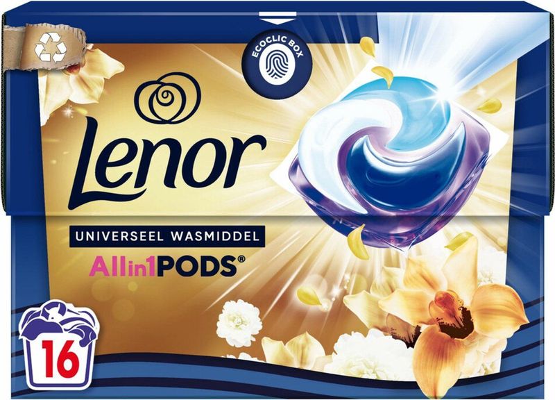 Lenor - Gouden Orchidee - Wascapsules - 16 Wasbeurten - All-in-1