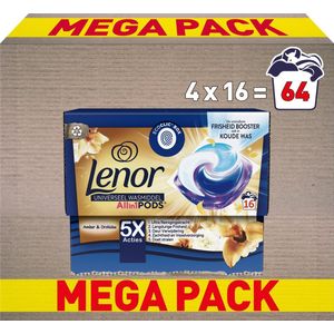 Lenor Wasmiddel Pods - Gouden Orchidee - 4 x 16 Capsules - Voordeelverpakking