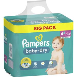 Pampers® Windeln Baby Dry Größe 4+ 62ST für Babys und Kleinkinder (4-18 Monate)