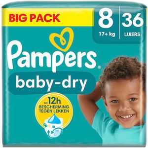 Pampers - Baby Dry - Maat 8 - Big Pack - 36 luiers - 17+ KG
