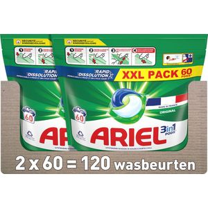 Ariel 3in1 Wasmiddel Pods - Original - 2 x 60 Wasbeurten - Voordeelverpakking