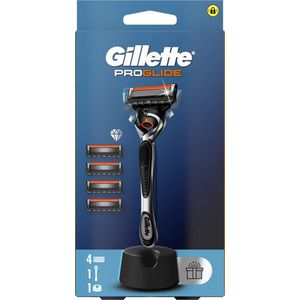 Gillette - Proglide - Scheerhouder + 4 Mesjes - Zwart - Kunststof