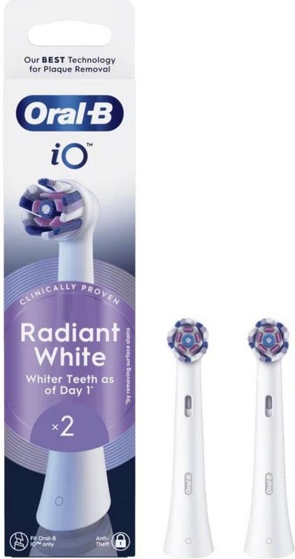 Oral-B - iO Radiant White Opzetborstels - Wit - 2 Stuks