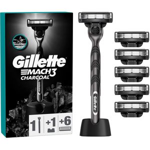 Gillette - Mach3 Scheermes - Charcoal - 3 Mesjes - Inclusief Houder