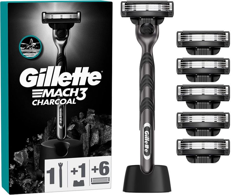 Gillette - Mach3 Scheermes - Charcoal - 3 Mesjes - Inclusief Houder