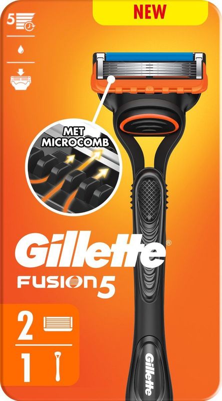 Gillette - Fusion5 Scheermes - 1 Handvat + 2 Navulmesjes - Glad Scheerresultaat