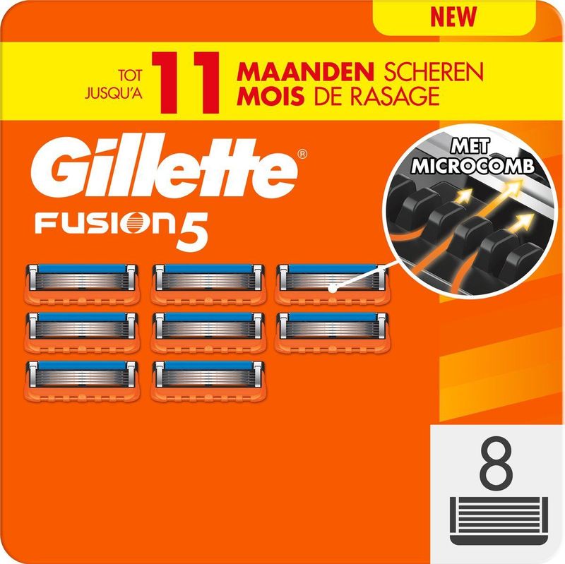 Gillette - Fusion5 - Scheermesjes - 5 Stuks - Lubricatiestrip