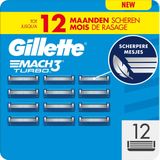 Gillette Mach3 Turbo Scheermesjes - 12 stuks