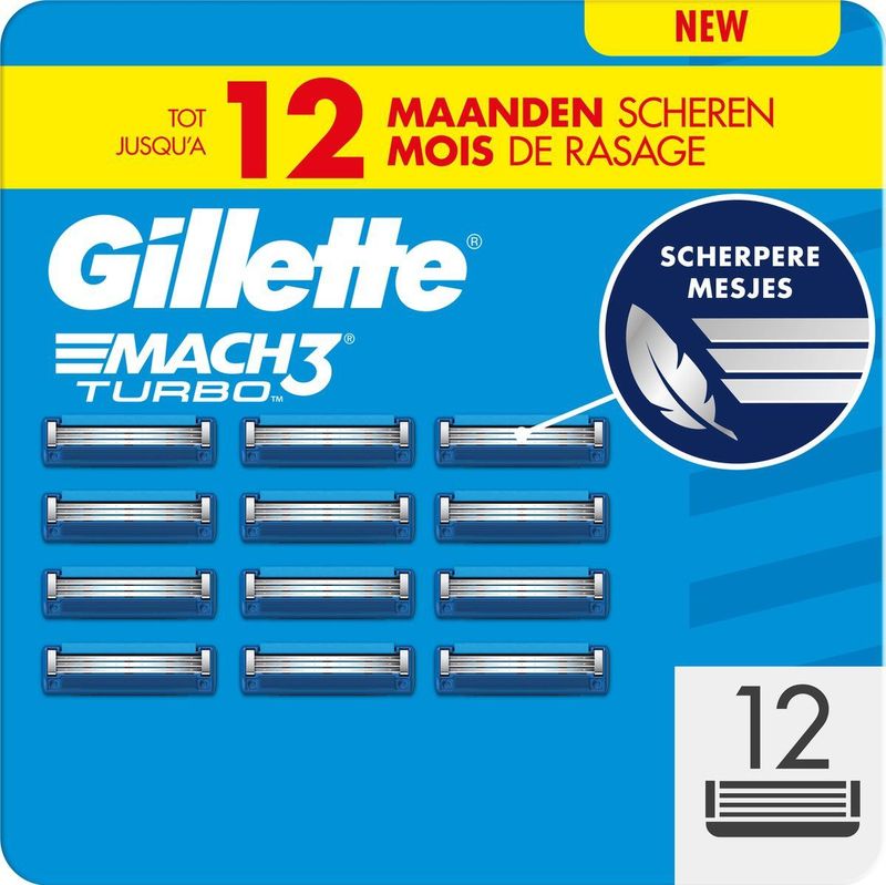 Gillette - Mach3 Turbo - Scheermesjes - 15 Scheerbeurten