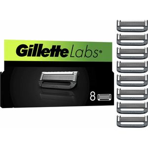 Gillette Labs Lot De 8 Recharges De Rasoir Pour Hommes, AUTHENTIQUES, A 5 Meilleures Lames De La Marque, Barre Exfoliante Pour Un Rasage Doux Et Efficace, Compatibles Avec Les Manches GilletteLabs