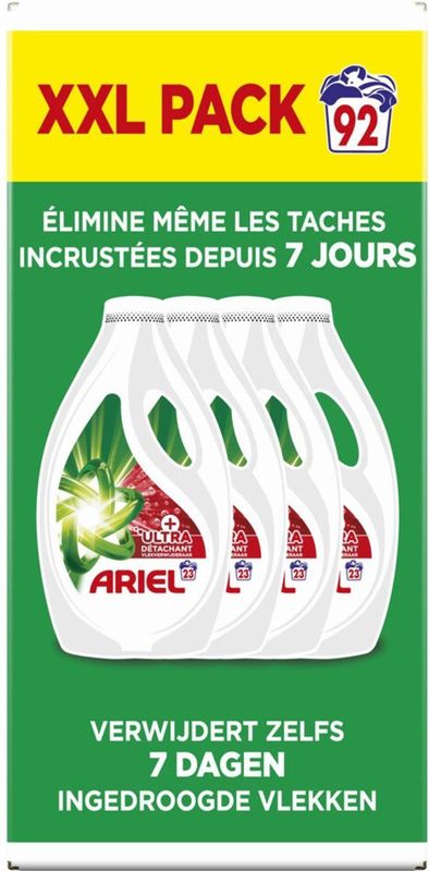 Ariel - Vloeibaar Wasmiddel - 4140 ml - Ultra Vlekverwijderaar - 92 Wasbeurten