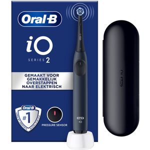 Oral-B iO Series 2 Elektrische tandenborstel/elektrische tandenborstel, 1 opzetborstel, 3 poetsmodi voor tandverzorging, magneettechnologie, reisetui, ontworpen door bruin, oceaanblauw