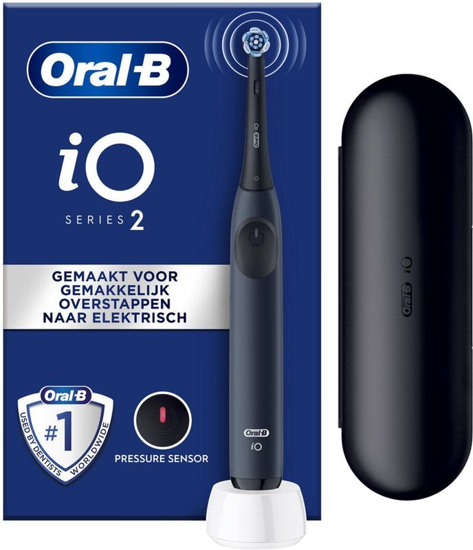 Oral-B - iO2 - Elektrische Tandenborstel - Dark Blue - Inclusief 1 Opzetborstel en Reisetui