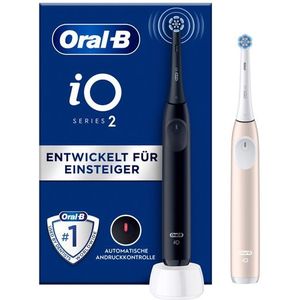 Oral-B - iO2 - Elektrische Tandenborstels - Night Black & Calm Pink - 2 Stuks