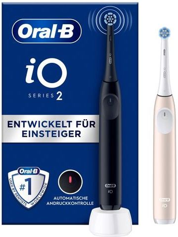 Oral-B - iO2 - Elektrische Tandenborstels - Night Black & Calm Pink - 2 Stuks
