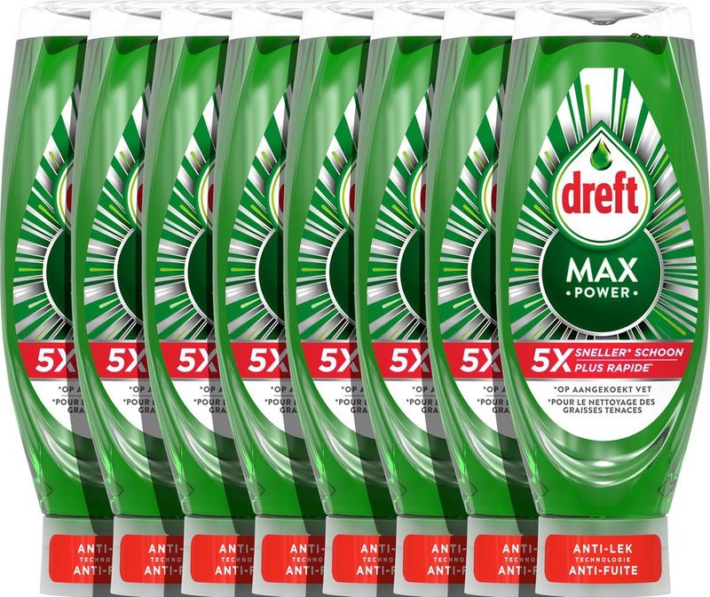 Dreft - MaxPower Vloeibaar Afwasmiddel - 8 x 730 ml
