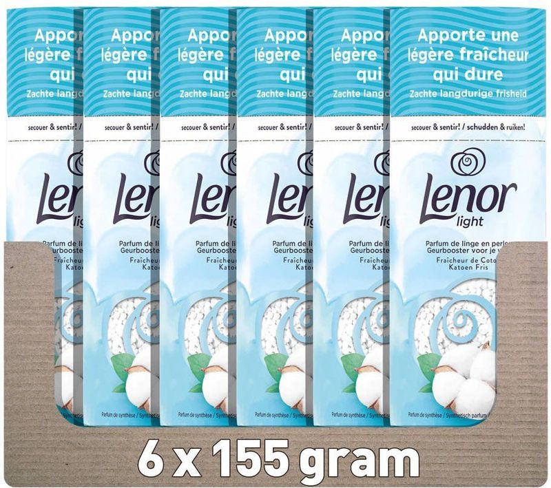 Lenor - Light Geurbooster - Katoen Fris - 6 x 155g