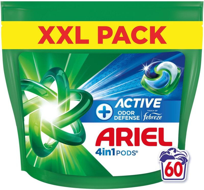 Ariel - 4in1 Wasmiddel Pods - Actieve Geurbestrijding - 60 Stuks