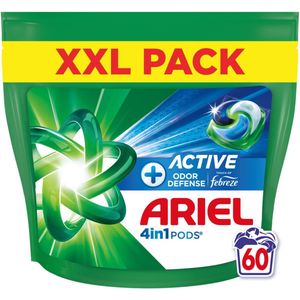 Ariel - 4in1 Pods - Wasmiddelcapsules - 60 Wasbeurten - Actieve Geurbestrijding