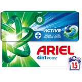 Ariel - 4in1 Wasmiddel Pods - Actieve Geurbestrijding - 15 Stuks