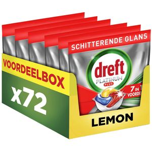 Dreft - Platinum Plus - Vaatwastabletten - Citroen - 72 Capsules - Voordeelbox