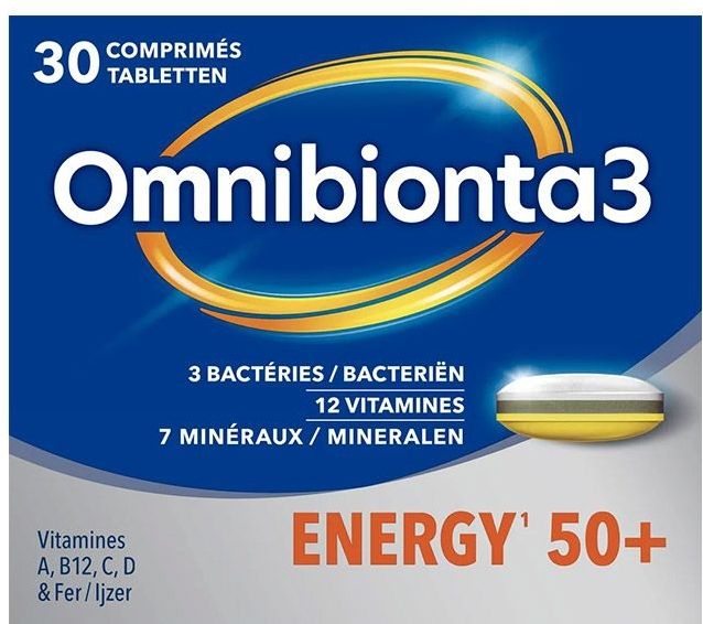 Omnibionta3 - Energie 50+ - Vitaminen en Mineralen - 30 Tabletten