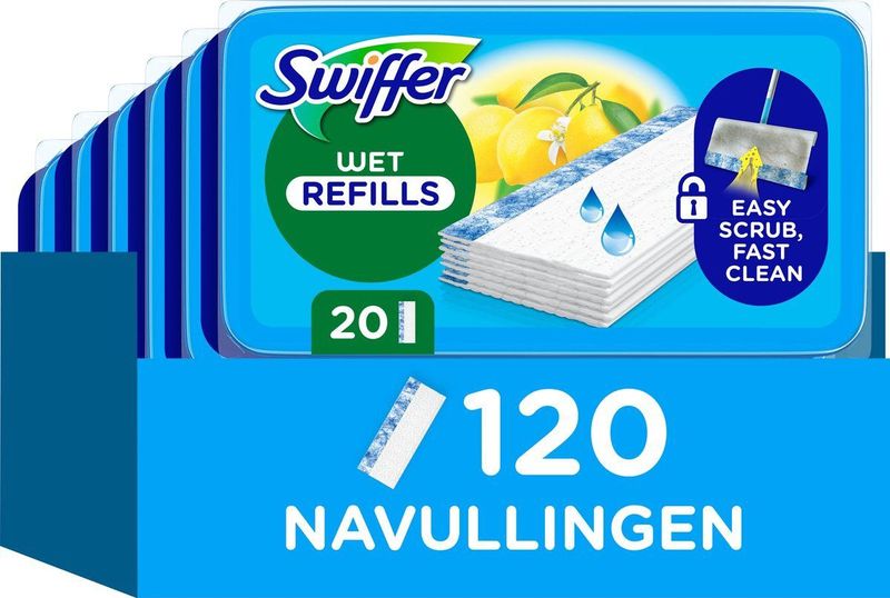 Swiffer Vochtige vloerdoekjes - dweil navullingen - Citrus Fresh - 6 x 20 stuks