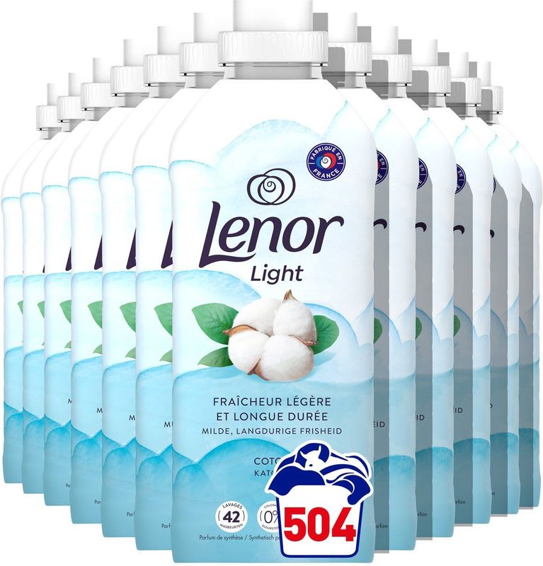 Lenor - Light - Wasverzachter - Katoen Fris - 0% Kleurstoffen - Dermatologisch Getest