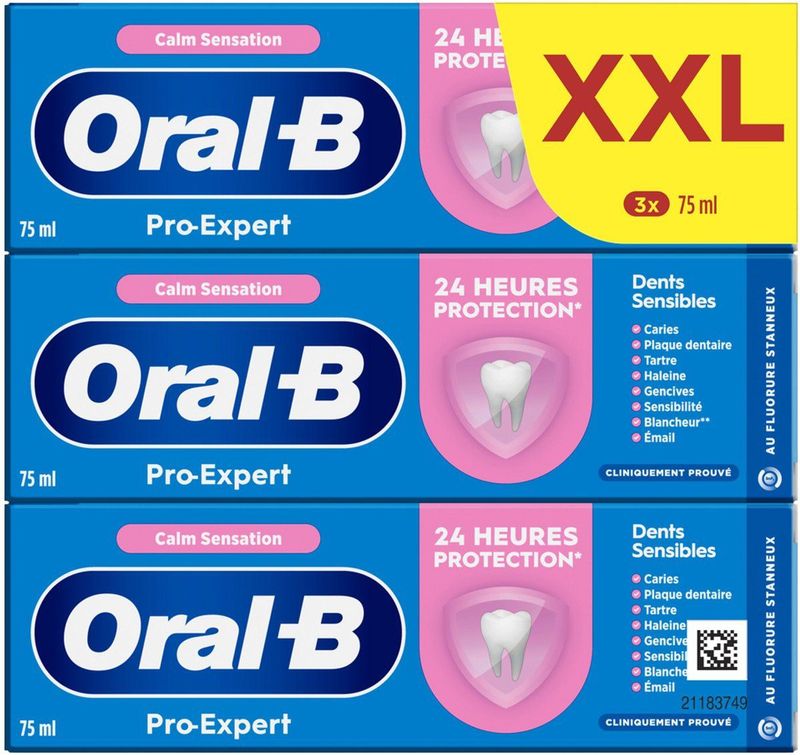 Oral-B - Pro-Expert Gevoeligheid Calm Sensation - Tandpasta - Eucalyptus Pepermuntsmaak - 3 x 75ML