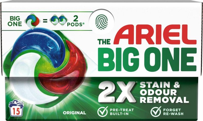 Ariel - The Big One - Vloeibaar Wasmiddelcapsules - Original - 16 Stuks